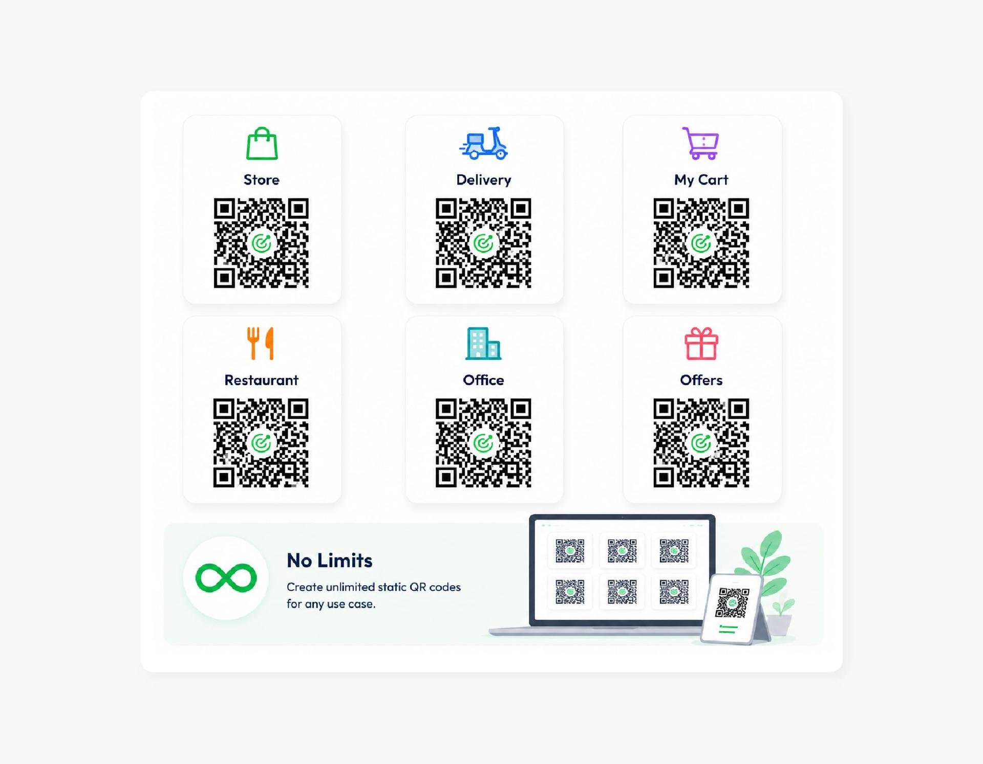 Create unlimited QR codes