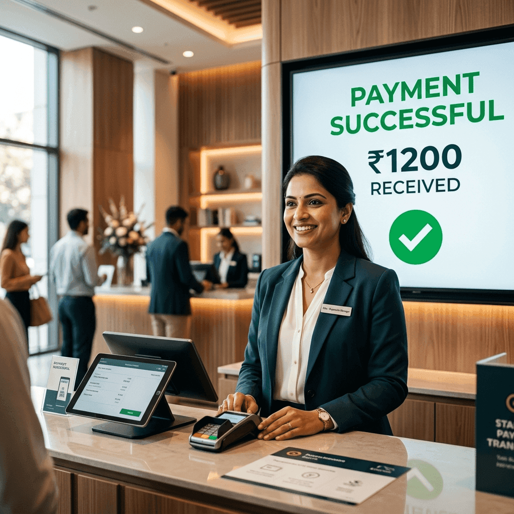 Payment successful ₹1200 received notification on payment terminal