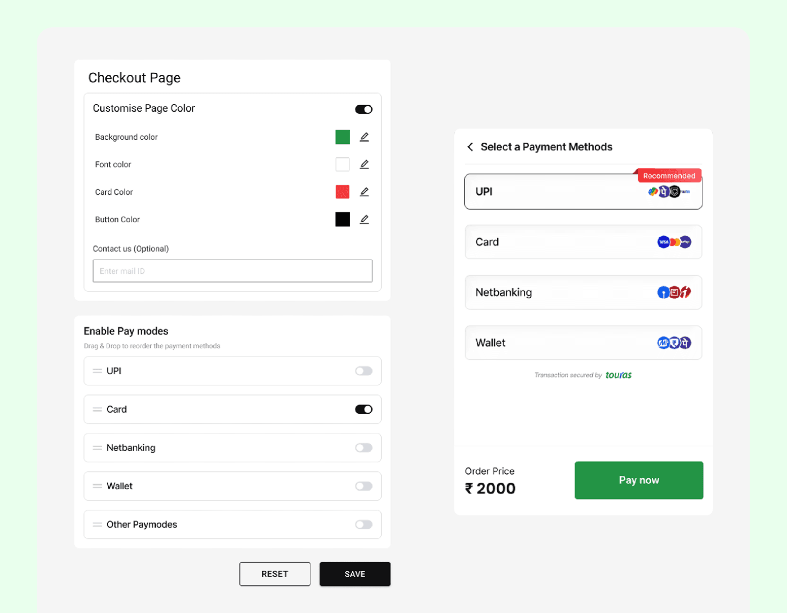 Checkout Page Customization