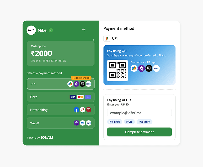 Accept all payment modes