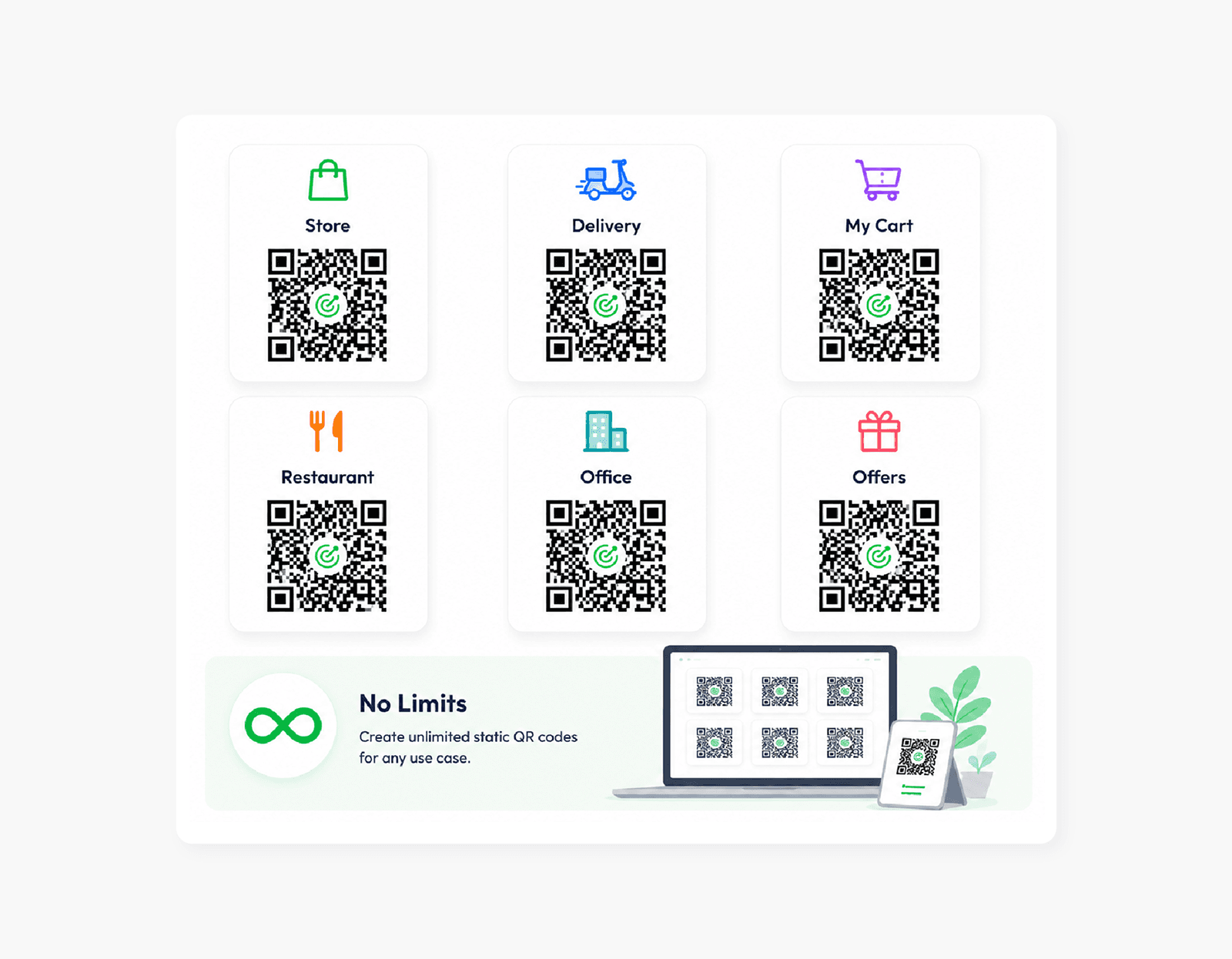 Create unlimited QR codes